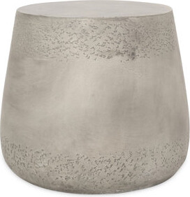 Latitude Run Lightweight Concrete Side Table - Drum Shape Feature, No Assembly, 19X19x16.11, Gray With Concrete, 19\