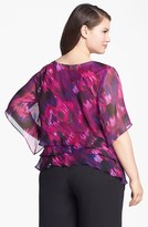 Thumbnail for your product : Alex Evenings Print Tiered Blouse (Plus Size)