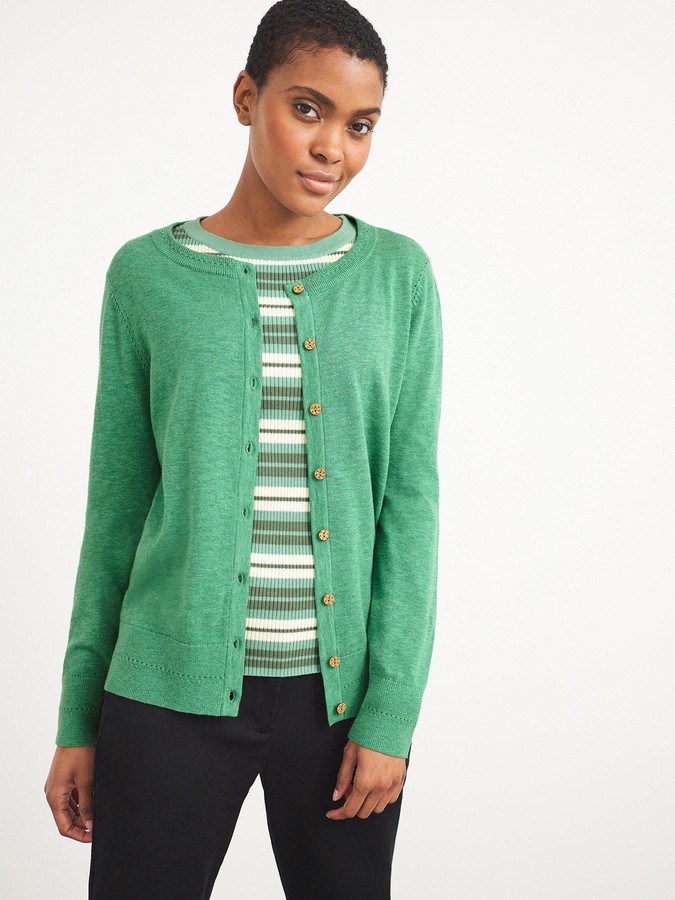 brown cable cardigan