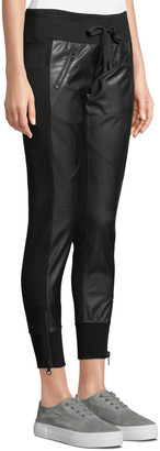 Blanc Noir Faux-Leather Drawstring Jogger Pants