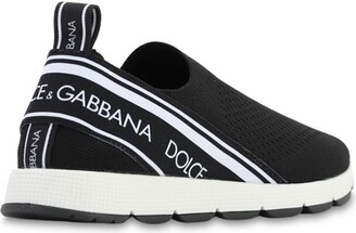 Dolce & Gabbana Logo Print Knit Slip-on Sneakers