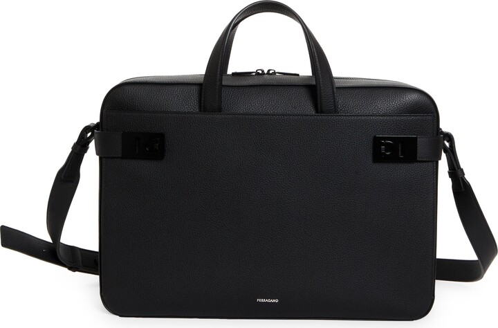 Ferragamo Twins Leather Briefcase