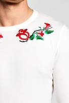 Thumbnail for your product : boohoo Mens Long Sleeve Rose Embroidered Knitted Jumper