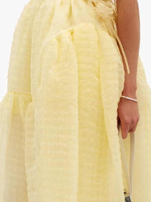 Cecilie Bahnsen Malika Tie-side Silk-blend Organza Midi Skirt - Yellow