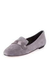 Thumbnail for your product : Delman Fab Patent-Strap Suede Loafer, Smoke