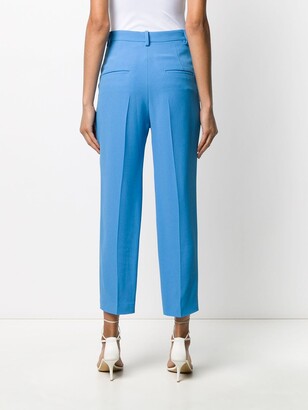 No.21 Ruffle-Trimmed Cropped Cigarette Trousers