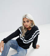 Thumbnail for your product : Daisy Street Petite Sweatshirt With Stripe Ruffle