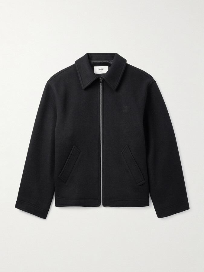 Celine Logo-Embroidered Wool-Felt Jacket