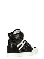 Thumbnail for your product : 50mm Leather Nylon Net Sneakers