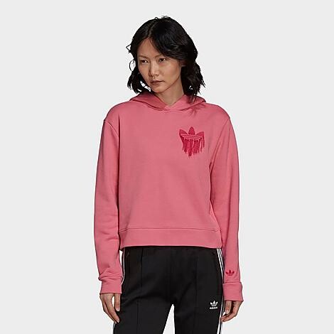adidas Women's Trefoil Fringe Embroidery Cropped Hoodie - ShopStyle