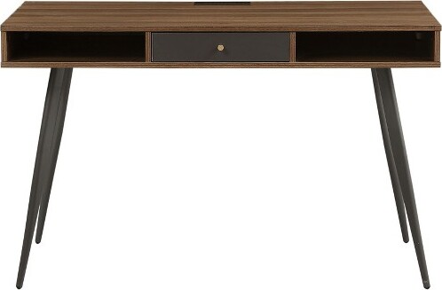 EPOCH VENTS MidCenturyDeskwithUSBPortsandPowerOutletModernWritingStudyDeskwithDrawersMultifunctionalHomeOfficeComputerDesk