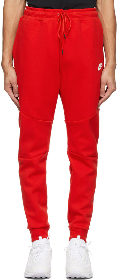 Nike Red Sportswear Tech Fleece Jogger Sweatpants - ShopStyle Activewear  Pants