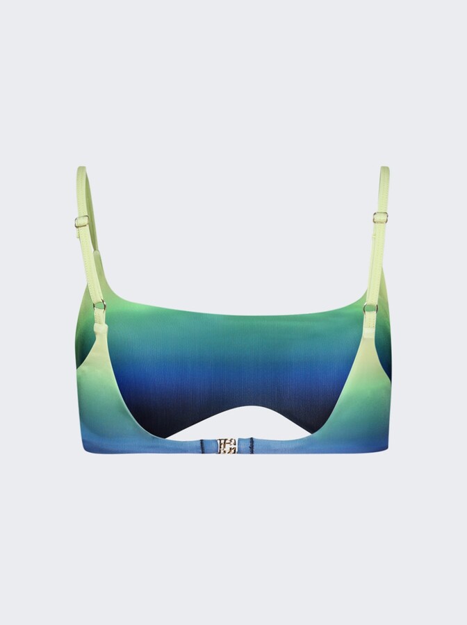Casablanca Gradient Printed Bikini Top Blue And Green