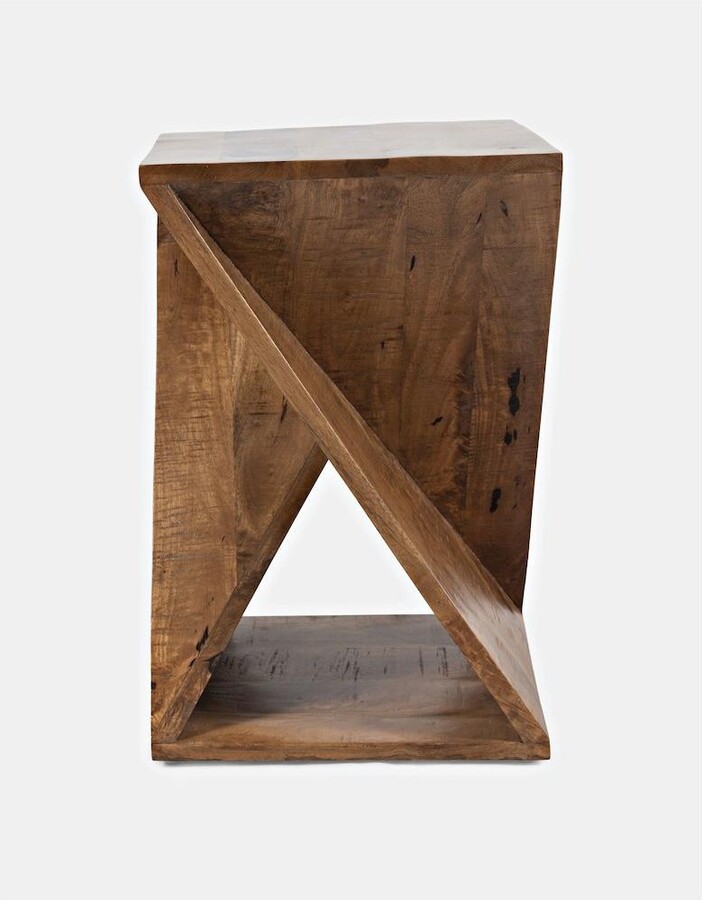 Jofran Global Archive Solid Mango Hardwood Modern Angled Jasper Table