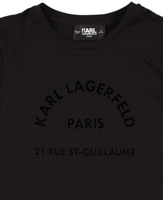Karl Lagerfeld Paris Logo print organic cotton blend t-shirt