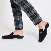Thumbnail for your product : River Island Navy suede fold down heel snaffle loafers
