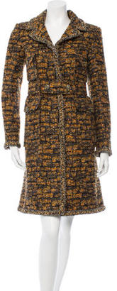 Chanel Belted Tweed Coat