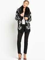 Thumbnail for your product : Definitions Faux Fur Trim Baroque Cardigan