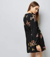 Thumbnail for your product : AX Paris Black Floral Print Crochet Waist Dress
