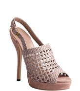 Thumbnail for your product : Gucci rose and lavender basket weave leather platforms