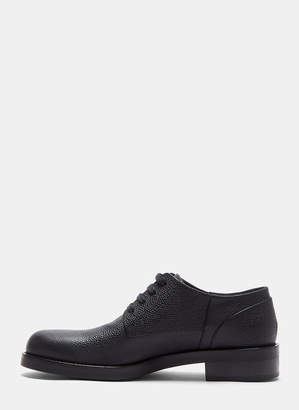Marni Speckled Leather Lace-Up Brogue Shoes in Black