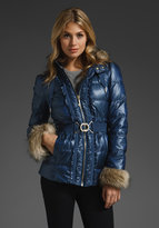 Thumbnail for your product : Juicy Couture Long Puffer Jacket with Faux Fur