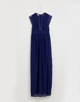 Thumbnail for your product : TFNC Maternity lace detail maxi bridesmaid dress in navy