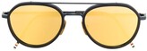 Thumbnail for your product : Thom Browne Eyewear Matte Navy & Dark Brown Sunglasses