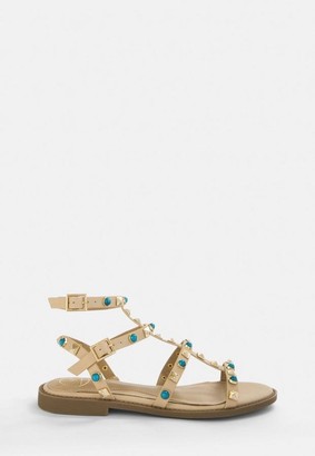 studded gladiator wedge