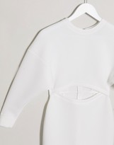 Thumbnail for your product : ASOS Petite DESIGN Petite exclusive sweatshirt scuba mini dress in ivory