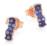 Astley Clarke Linia Interstellar Sapphire & 14K Rose Gold Bar Stud Earrings