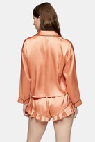 Thumbnail for your product : Topshop Apricot Satin Shorts Frill Pajama Set