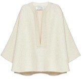 Thumbnail for your product : Valentino Coated Boucle Deep V-Neck Cape