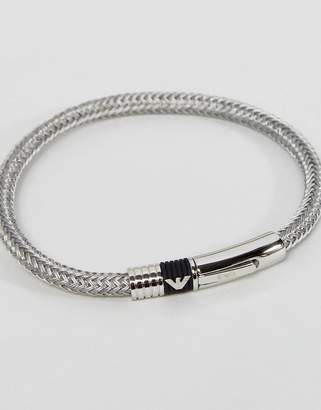 Emporio Armani Signature Bracelet In Silver