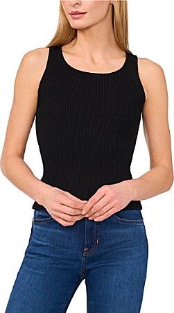 Ted Baker Ribbed Knit Scoop Neck Sleeveless Tank