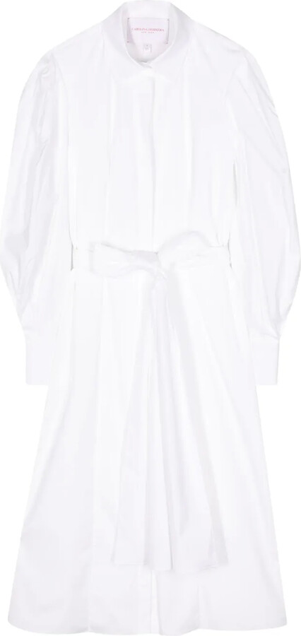 Carolina Herrera Tied-Waist Cotton Shirtdress