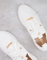 Thumbnail for your product : Miss KG kallie plain flyknit lace up trainers in white