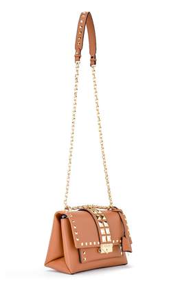 Michael Kors Cece Md Shoulder Bag In Leather Leather With Golden Studs