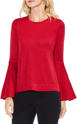 Vince Camuto Lurex Bell Sleeve Sweater