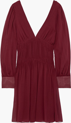Stella McCartney Claire Ruched Silk-georgette Mini Dress