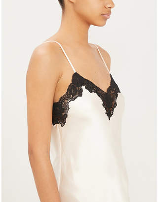 Morgan Nk Imode stretch-lace and silk-satin gown