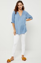 Thumbnail for your product : A Pea in the Pod Chambray Peasant Maternity Top
