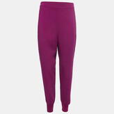 Purple Crepe Jogger Pants S 