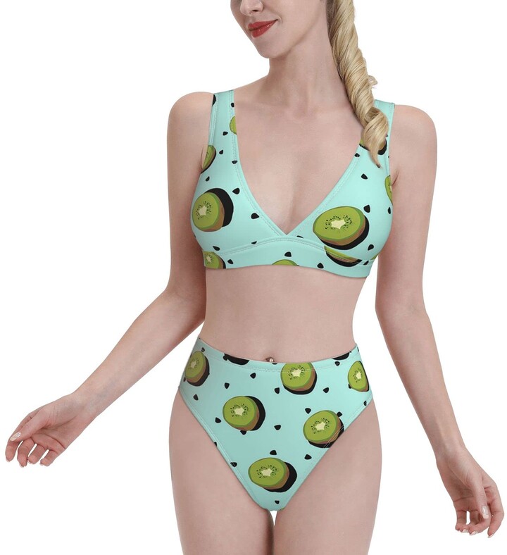 Xiaoxian Kiwi Fruit Women's Sexy Halter Thong Tie Two Sides Bottom