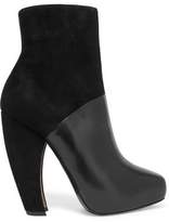 Donna Karan Suede And Leather Ankle Boots