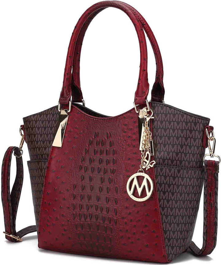 MKF Collection Kristal Women’s Tote Bag Signature Vegan Leather Handbag Purse by Mia K – Red