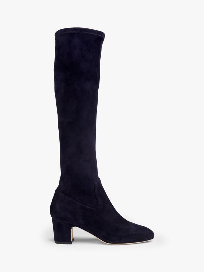 blue suede knee high boots uk