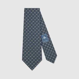 Gucci GG And Rhombus Motif Silk Tie