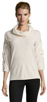 Thumbnail for your product : Design History canvas heather cashmere knit lattice detail cowl neck sweater