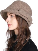 Thumbnail for your product : Jeff & Aimy 57% Wool Felt Cloche Hat for Women Winter Hat Ladies 1920s Vintage Derby Church Bowler Bucket Hat Warm Soft Crushable Red 56-58CM